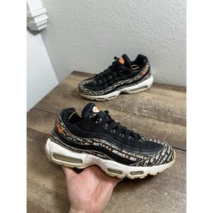 Nike Air Max 95 AV6246-001 JUST DO IT Shoes Black Orange White Size 13